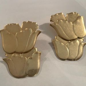 Large flower earrings